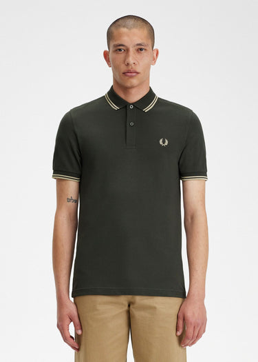 Fred Perry Polo's Twin tipped fred perry shirt - field green oatmeal