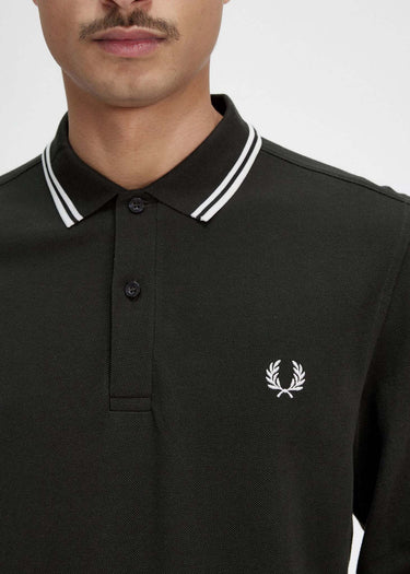 Fred Perry Longsleeve Polo's LS twin tipped shirt - night green snow white