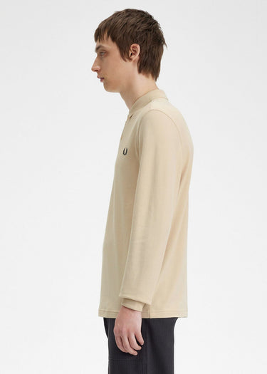 Fred Perry Longsleeve Polo's Ls plain fred perry shirt - oatmeal black