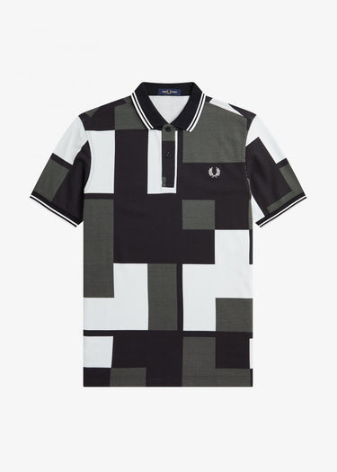 Fred Perry Polo's Pixel print fred perry shirt - light ice
