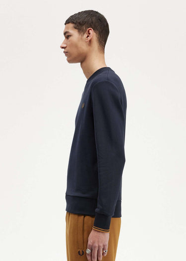 Fred Perry Truien Crew neck sweatshirt - navy dark caramel