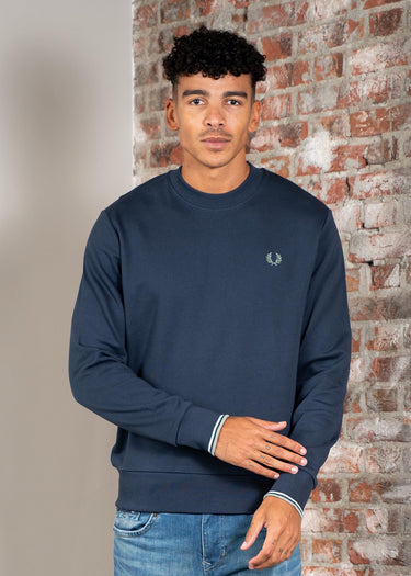 Fred Perry Truien Crew neck sweatshirt - dark airforce light ice bayleaf