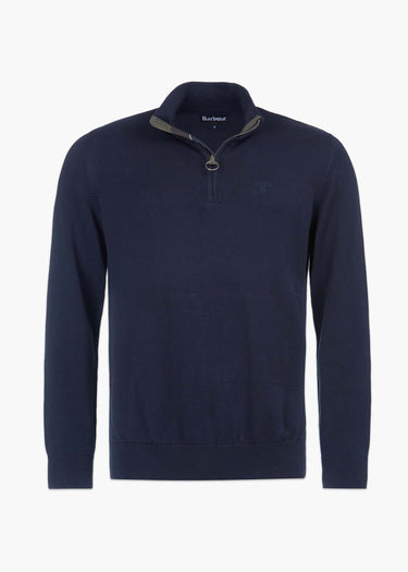 Barbour Pullover Cotton half zip knitted jumper - navy