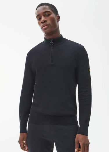 Barbour International Truien Cotton half zip knit - black