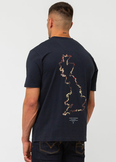 Marshall Artist T-shirts UK ism map t-shirt - navy