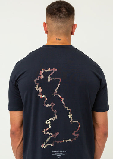 Marshall Artist T-shirts UK ism map t-shirt - navy