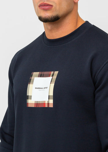 Marshall Artist Truien UK ism box logo crewneck - navy