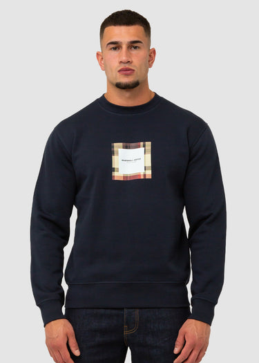 Marshall Artist Truien UK ism box logo crewneck - navy