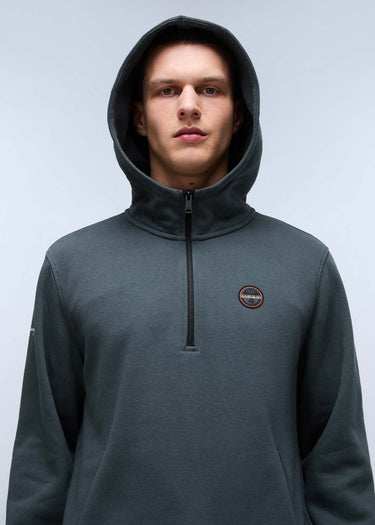 Napapijri Hoodies Badge halfzip hoodie - green urban