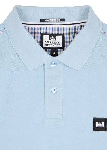 Weekend Offender Polo's Sakai - winter sky blue house check