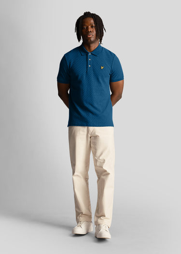 Lyle & Scott Polo's Grid texture polo shirt - apres navy