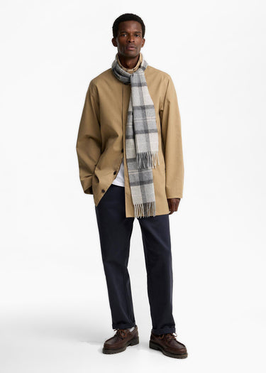 Barbour Schals Barbour mineral tartan wool cashmere scarf - ice granite
