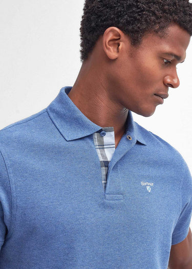 Barbour Polo's Tartan pique polo - chambray marl