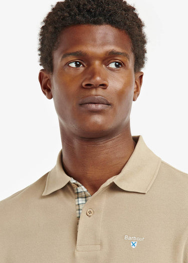 Barbour Polo's Tartan pique polo - washed stone