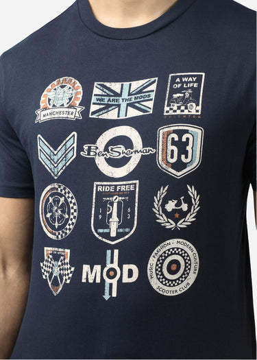 Ben Sherman T-shirts Scooter clubs tee - dark navy