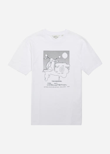 Ben Sherman T-shirts Summer scooter tee - white