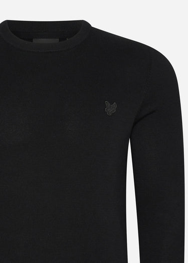 Lyle & Scott Truien Tonal eagle cotton crew neck jumper - jet black