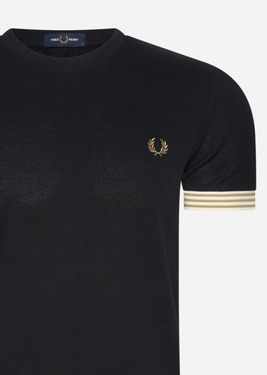 Fred Perry T-shirts Striped cuff t-shirt - black
