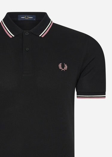 Fred Perry Polo's Twin tipped fred perry shirt - black ecru