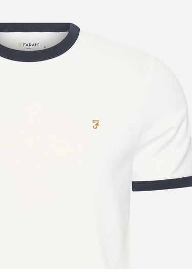 Farah T-shirts Groves reg ringer - white