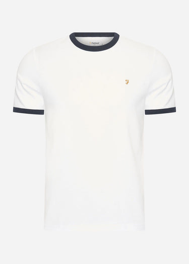 Farah T-shirts Groves reg ringer - white
