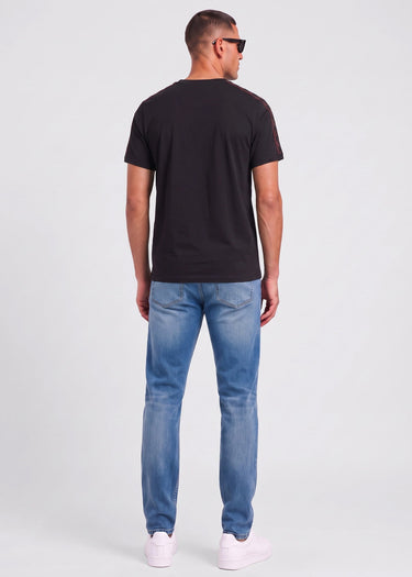 Contrast tape ringer t-shirt - black - 3