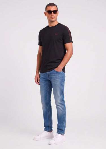 Contrast tape ringer t-shirt - black - 4