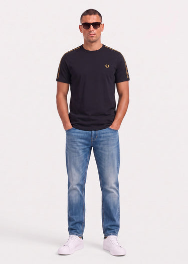 Contrast tape ringer t-shirt - navy - 2