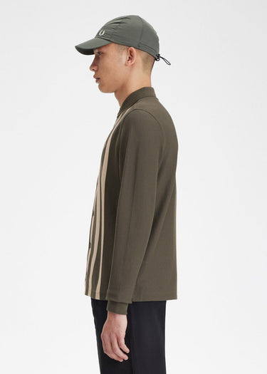 Fred Perry Longsleeve Polo's Gradient stripe ls polo shirt - field green