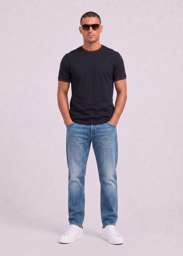 Fred Perry T-Shirts Twin tipped t-shirt - navy brandy rich brown