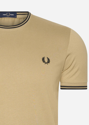 Fred Perry T-shirts Twin tipped t-shirt - warm stone black