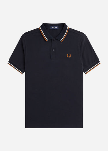 Fred Perry Polo's Twin tipped fred perry shirt - navy ecru ntflak