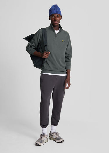 Lyle & Scott Truien Interlock quarter zip - gunmetal