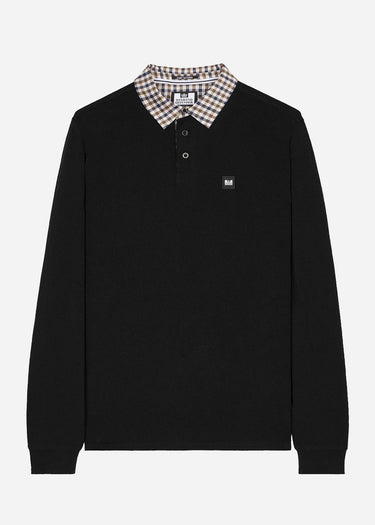 Weekend Offender Longsleeve Polo's Walker - black mid house check