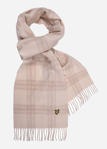 Lyle & Scott Sjaals Check lambswool scarf - light mist heritage taupe