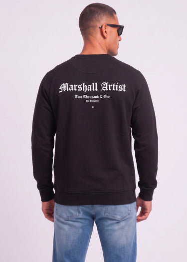 Blue print crew neck - black - 1
