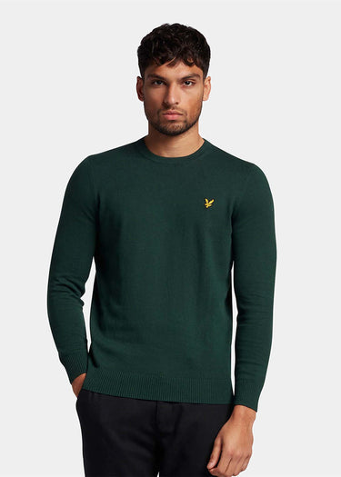 Lyle & Scott Truien Cotton merino crew jumper - dark green