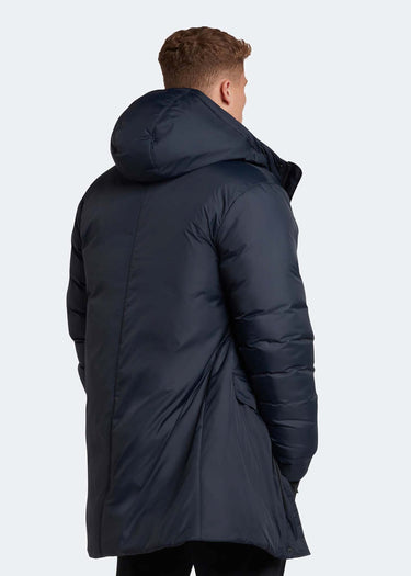Lyle & Scott Jassen Long line internal padded jacket - dark navy