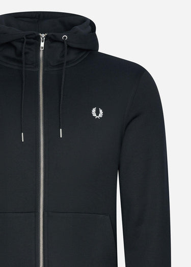 Fred Perry Vesten Hooded aw zip through sweatshirt - black