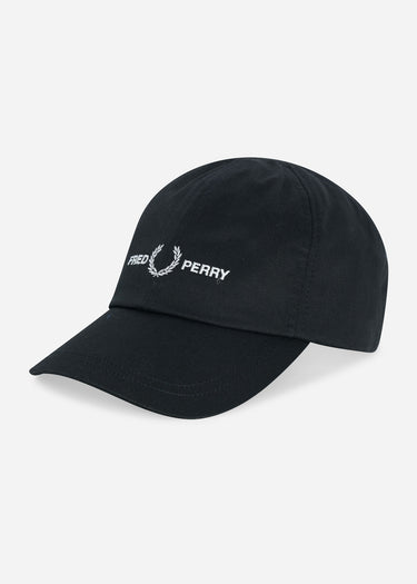Fred Perry Petten Graphic branded twill cap - black