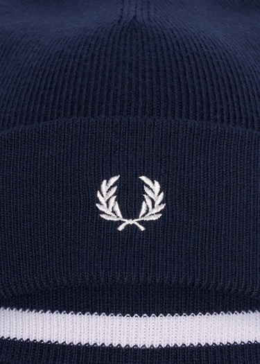 Fred Perry Mutsen Merino wool beanie - navy snow white