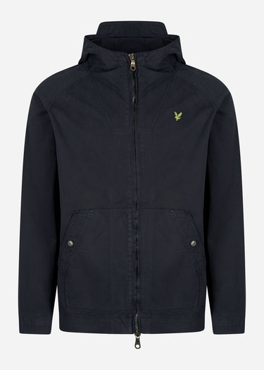 Lyle & Scott Jassen Garment dyed zip through jacket - dark navy