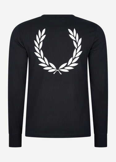 Fred Perry Longsleeve Tees Graphic branding ls t-shirt - black