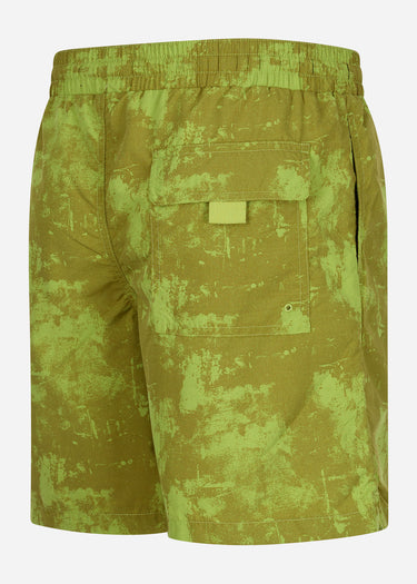 Lyle & Scott Zwembroeken Erosion print swim short - tin green