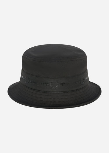 Fred Perry Bucket Hats Tonal tape tricot bucket hat - black