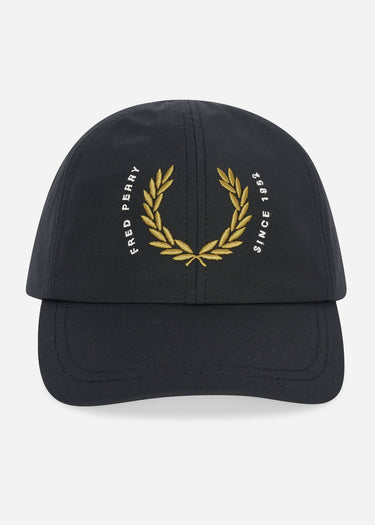 Fred Perry Petten Laurel wreath ripstop cap - black