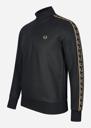 Fred Perry Truien Taped half zip track top - black gold