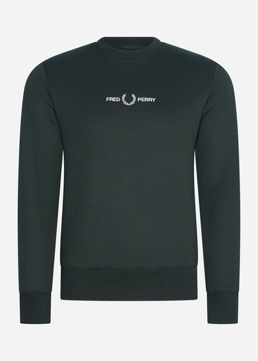 Fred Perry Truien Embroidered sweatshirt - night green