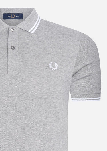 Fred Perry Polo's Twin tipped fred perry shirt - steel marl white