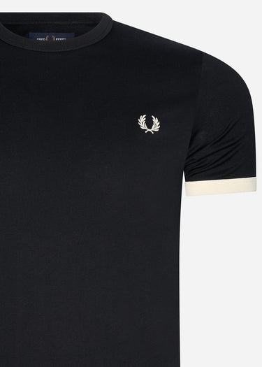 Fred Perry T-shirts Ringer t-shirt - black ecru